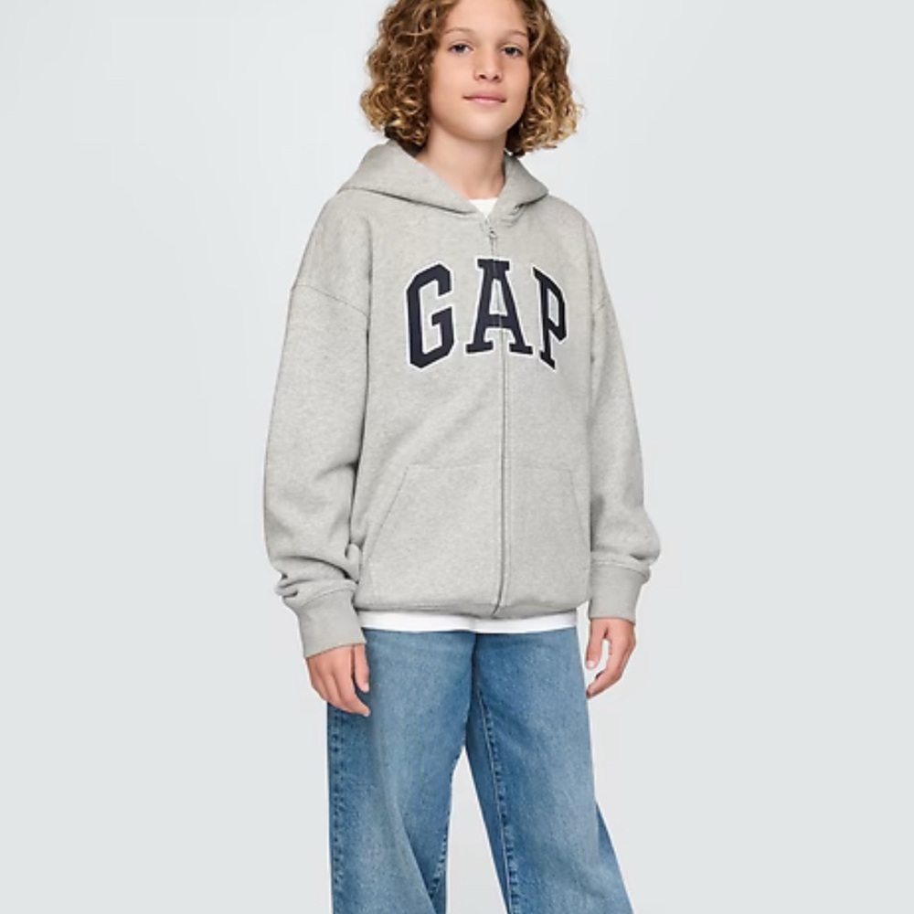 GAP Kids Light Gray Zip-Up Hoodie
